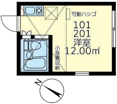 ２０１　洋室６帖＋ロフト４帖・ロフト高約１．４ｍ