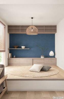 １階居室アクセントクロス