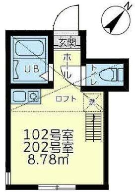 １０２　洋室８．７８㎡＋ロフト