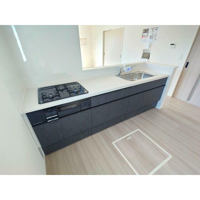 ３号棟　キッチン 家族を見守れる人気の対面キッチン