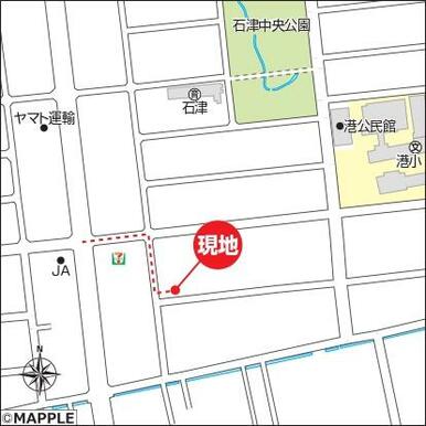 現地案内図（ナビ検索は焼津市石津中町２０－３９付近で検索して下さい。）