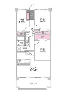 １６９８万円、３ＬＤＫ、専有面積６８．４４㎡、バルコニー面積１１．２１㎡