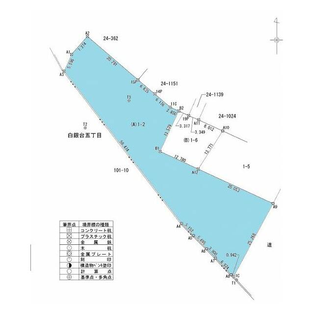 【測量図】間口が大変広い物件です。