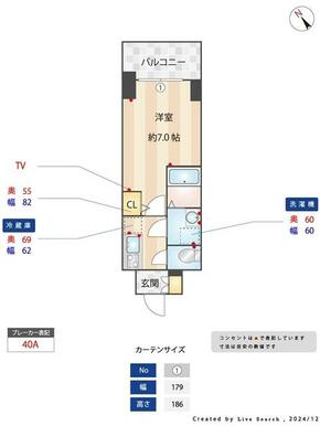 （参考）１１０９号室　南向き同タイプとなります