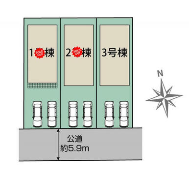 知立市八ツ田町3丁目3棟　区画図