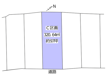 Ｃ区画の地形イラスト及び地積