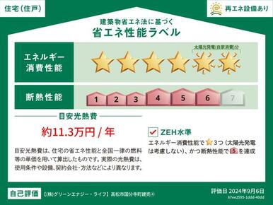 いえとち本舗の新築住宅は省エネ性能住宅で光熱費を年間約１１．３万円まで抑えてくれます。