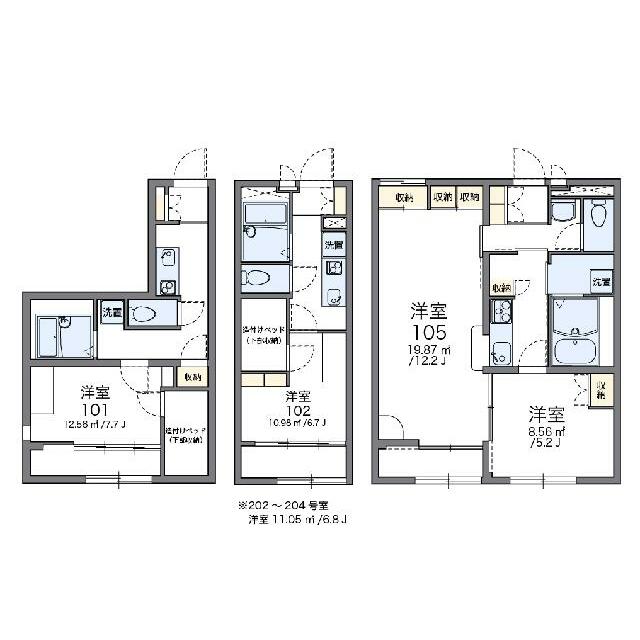 代表的な間取のため実際の間取とは異なる場合があります