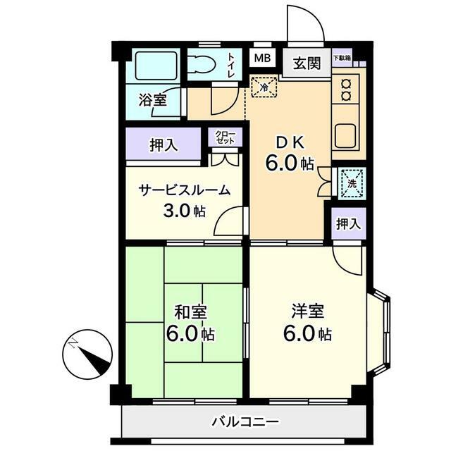 サービスルーム付のお部屋です