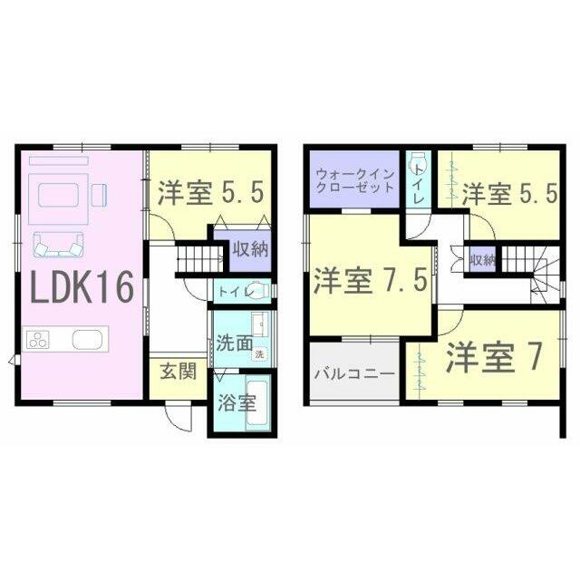 リビングを通らず2階へ行ける間取り！2階にもトイレ設置しました☆