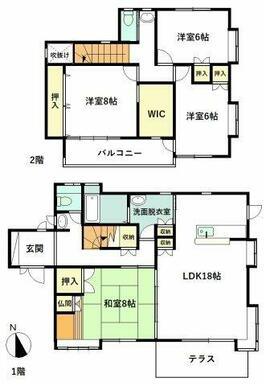 浴室、1階トイレリフォーム済み！収納充実の4LDK！