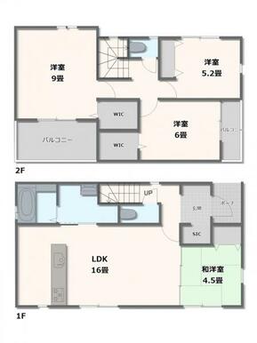 1号棟　4LDK+WIC2か所+SC+リネン庫