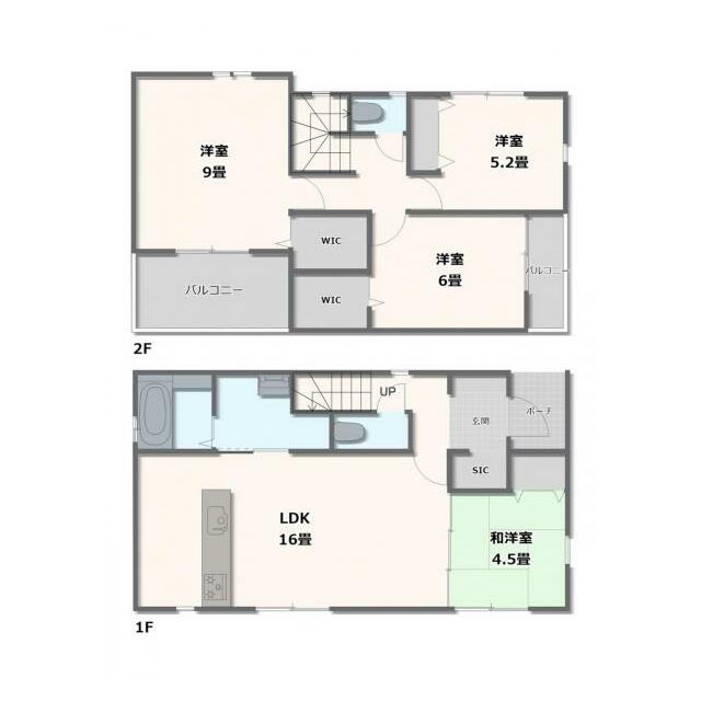 1号棟　4LDK+WIC2か所+SC+リネン庫