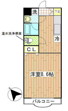 ３０平米超の広いお部屋です♪温水洗浄便座など設備も充実。コンビニもすぐ近くにあり便利ですよ♪