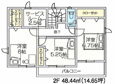 ２号棟２階間取り