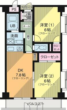 全室フローリング。出窓付きの角部屋で日当たり良好。防音性の高い鉄筋コン造でテレワーク向きです