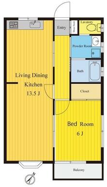屋根裏のある１ＬＤＫ，角部屋