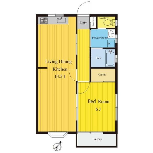 屋根裏のある１ＬＤＫ，角部屋