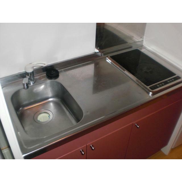２口電気コンロ　広めのキッチン