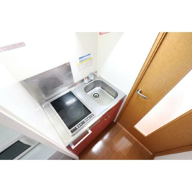 ２口コンロ付きラジエントヒータを設置