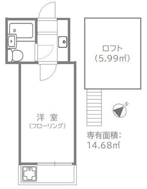 お部屋を広く使えるロフト付き