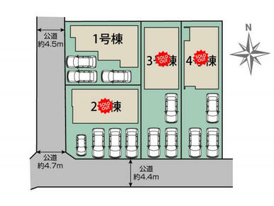 豊橋市西高師町沢向4棟 区画図