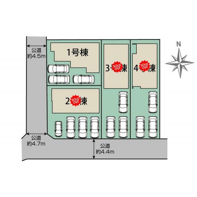 豊橋市西高師町沢向4棟 区画図