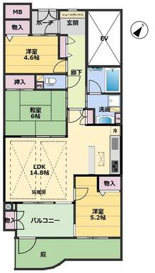 専用庭のある３ＬＤＫの間取り