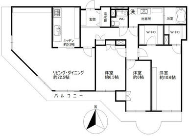 間取り図は専門業者が作成したものではない為、部屋の形、広さは大体の目安とし、現況優先とします