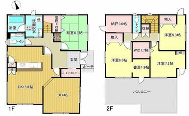 ・ゆとりの4SLDK+WIC！収納力◎子供部屋やワークスペースも！・広々バルコニーで家庭菜園も楽しめます♪
