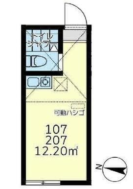 １０７　洋室約６帖＋ロフト約４帖・ロフト高１．４ｍ