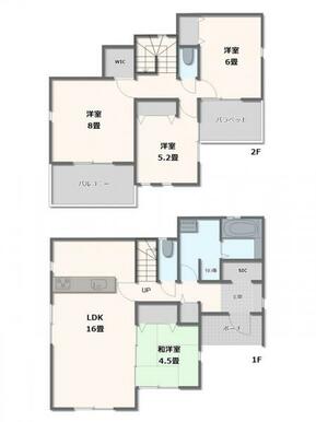 2号棟　4LDK+FC+WIC+SC+リネン庫