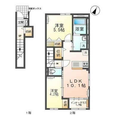 人気のカウンターキッチン＆インナーテラスのお部屋です♪たっぷり収納付き☆