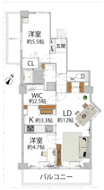 配置家具等はイメージです