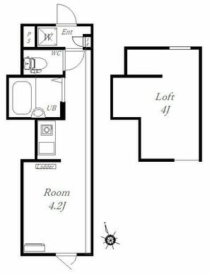 広々ロフト付きワンルーム