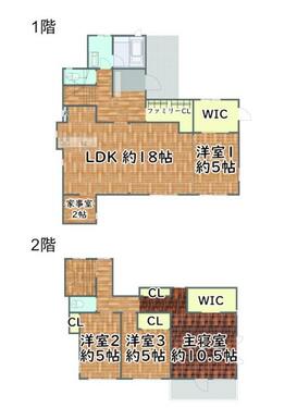 使い易い４ＬＤＫタイプ収納が豊富で１階にはファミリークローゼットを設置しています