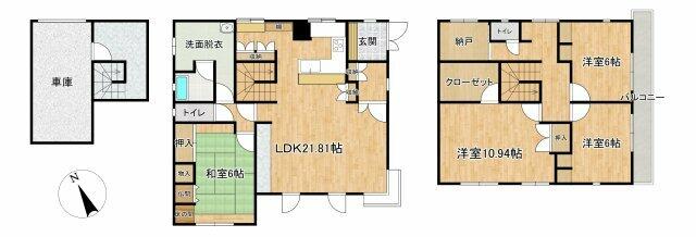 札幌市西区 福井１丁目 (発寒南駅) 2階建 4SLDKの写真