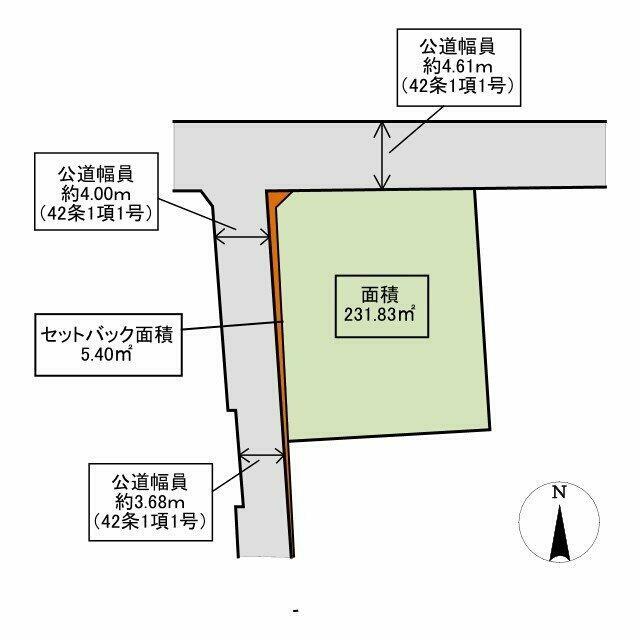 有効面積231.83㎡（約70.1坪）の北西角地で、目の前には仁川が流れ、川のせせらぎに心が癒されます。