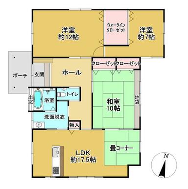 それぞれの空間にゆとりのある３ＬＤＫ。玄関をあけた瞬間からゆとりを感じさせてくれます。