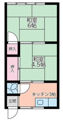 押入れが２か所あり、お部屋が広く使えます。南向きの明るいお部屋です。