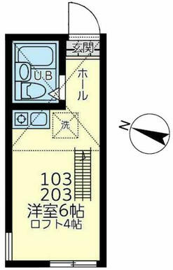 １０３　洋室６帖＋ロフト４帖