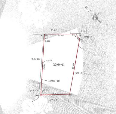 地積測量図（地形図拡大）★