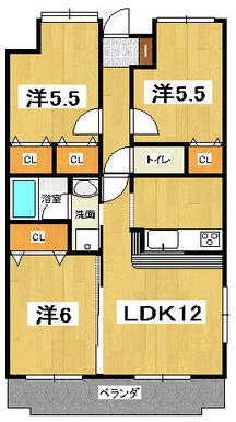 オール洋室の３ＬＤＫマンション、４階角部屋です　　※　当社管理物件です！