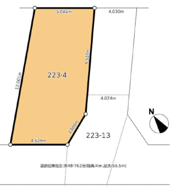 道路持分（位置指定道路）含む区画図