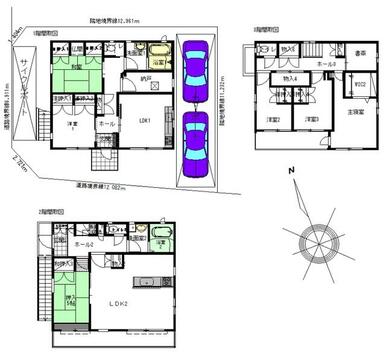 １階：２ＤＫ＋納戸　２階：４ＬＤＫ＋書斎＋ＷＩＣ