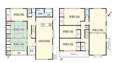 建坪約６０坪の間取り。