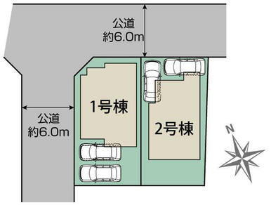 知多市南粕谷1丁目2棟 区画図