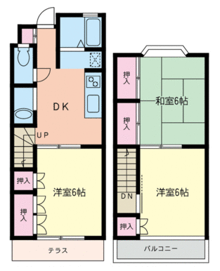 戸建てタイプのテラスハウスとなります。各お部屋にコンセントも完備されております。