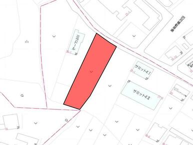 住宅地図・赤塗部分が対象地です。