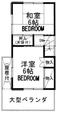 ２Ｆ居室はいずれも２面採光で冬でも暖か！大型のベランダは洗濯物を沢山干せます（一部屋根付）